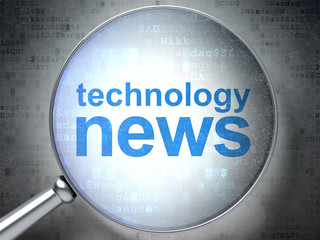 News concept: Technology News with optical glass