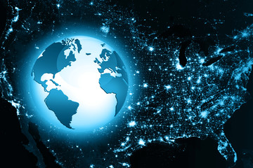 Earth from Space. Best Internet Concept of global business from concepts series. Elements of this image furnished by NASA. 3D illustration