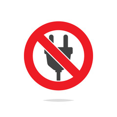 No plug sign icon vector