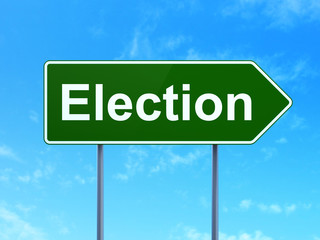 Politics concept: Election on road sign background