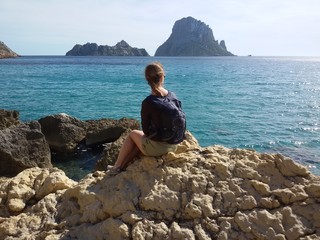 Tourist on the island of Ibiza 