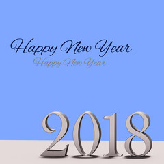 Year 2018 for the year change, 3D illustration