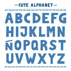 Cute blue alphabet