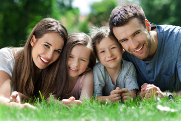 Portrait of young family
