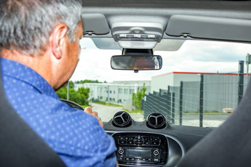 Man in a car