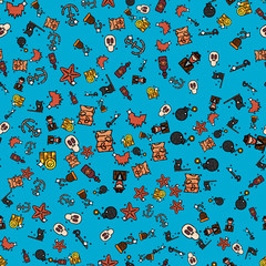 Naklejka premium Pattern with pirate elements.