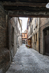 Fototapeta na wymiar Views of the via delle-volte, a medieval street in the center of the village