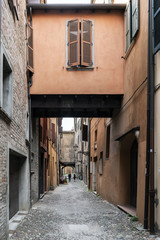 Views of the via delle-volte, a medieval street in the center of the village