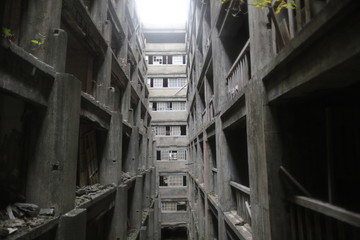Hashima Island or Gunkanjima (Battleship Island) is seen off Nagasaki