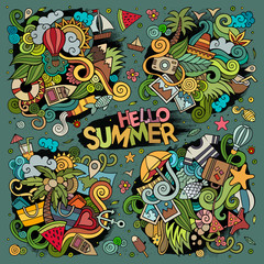 Doodles abstract decorative summer vector illustration