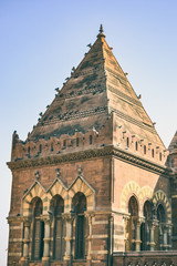 Historic Musuem Exterior Clock Tower Column Birds