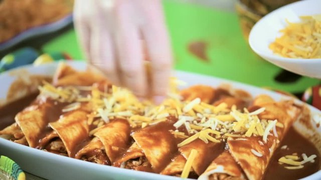 Step by step. Preparing homemade chicken enchiladas