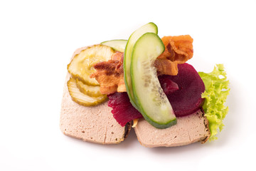 Danish specialties and national dishes, high-quality open sandwich