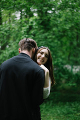 couple higging in the park