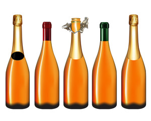 Champagne bottle isolated on white