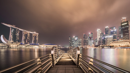 marina bay cityscape at night Singapore