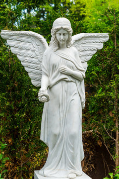 Statue of an Angel on Graveyard