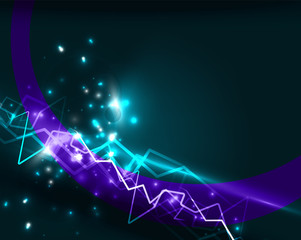 Neon lightning vector background