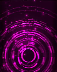 Neon circles abstract background