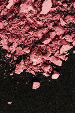 Broken Pink Blush On Black Table