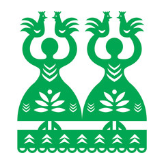 Polish folk art pattern Wycinanki Kurpiowskie - Kurpie Papercuts