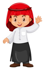 Irag boy waving hand