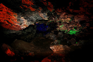 Cave with multi-colored walls