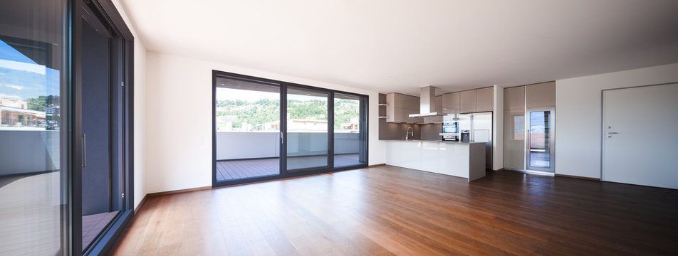 Modern kitchen with view