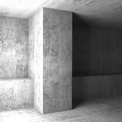 Empty concrete room. 3 d render illustration