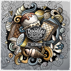 Ice Cream cartoon vector doodle illustration