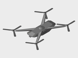 Drone quadcopter isometric illustration