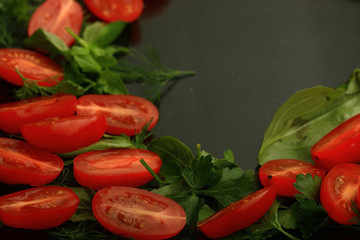 cherry tomatoes salad texture eco food concept Vitamins