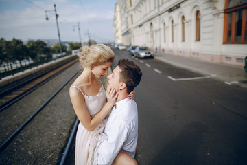 Fototapeta na wymiar wedding day in Budapest