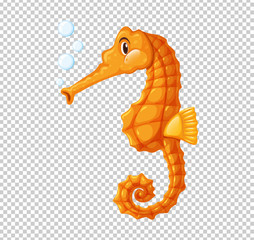 Orange seahorse blowing bubbles © blueringmedia