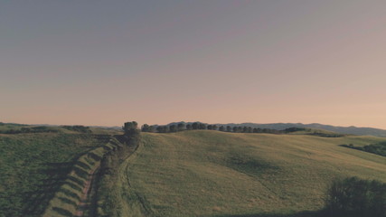 Tuscany landscape at sunset