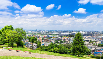 青空と新緑の丘