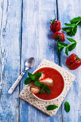 Cold strawberry soup
