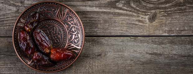 Ramadan kareem holiday concept with iftar dates