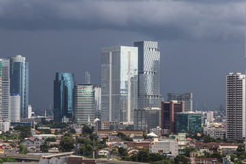 Fototapeta premium Dark sky in Jakarta, Indonesia capital city