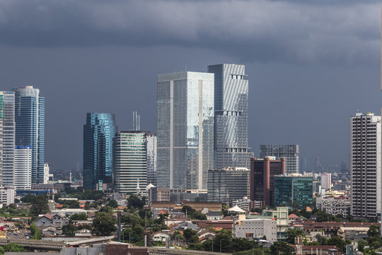 Dark sky in Jakarta, Indonesia capital city