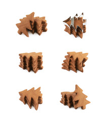 Christmas tree shaped cookie isolated