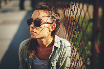 Portrait of young urban woman