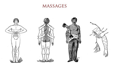 Fototapeta na wymiar Massages, vintage illustration