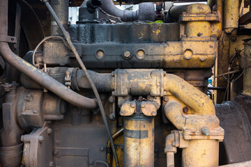 Diesel Engine of an old tractor.