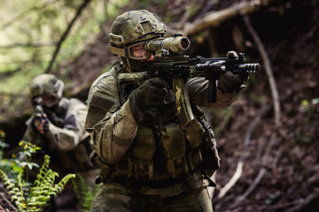 Fototapeta premium Group of soldiers on mission