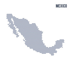 Vector hexagon map of Mexico on a white background