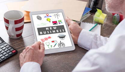 New business concept on a tablet