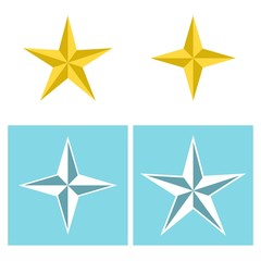 Set of star icons in flat style