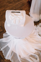 White chest stands on the table