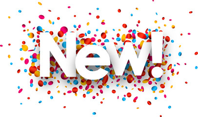 New paper card with confetti.